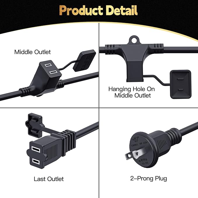 25FT Outdoor Extension Extension Cord - Image 6