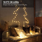 3 Pack Rechargeable Fairy Lights 10ft 30 LED, 4 Modes Battery Copper Wire - Image 3