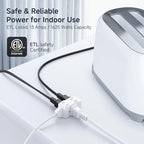 Cable Matters 2-Pack 16 AWG 2 Prong Long Extension Cord 15 ft, 13A 3-Outlet - Image 4