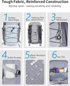 ECOHUB Small Hiking Backpack for Men Women, 20L Lightweight Travel Backpacks - Image 7