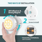 Reoshine Motion Sensor Light Indoor AA Battery Operated, Under Cabinet Lighting - Image 5