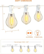 DAMAING Outdoor String Lights 300FT Waterproof Patio Lights - Image 7