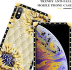 Compatible with iPhone Xs Max Case, Sunflower Diamonds Leather Luxury Golden - Image 4