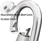 Locking Carabiner Clips, Stainless Steel Spring Snap Hook Locking Carabiner - Image 5