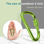 6PCS Carabiner Keychain, 2 inch Aluminum D-Clip Caribeener - Image 3