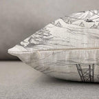 TKS MITLAN Mountain Ski Lift Pillow Cover 12x20 inch Sketch White Wintertime - Image 5