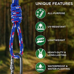 TECEUM Rope – 90 Feet x 3/8 Inch – Patriot Mix – Strong All-Purpose Utility - Image 4