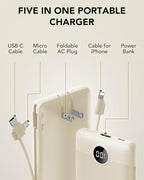 Portable Charger Built-in Cables and AC Wall Plug, USB C Power Bank 10000mAh - Image 3