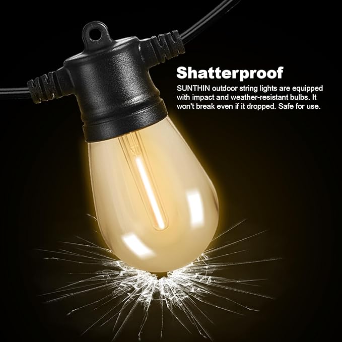 SUNTHIN Outdoor String Lights, 96FT Patio Lights - Image 4