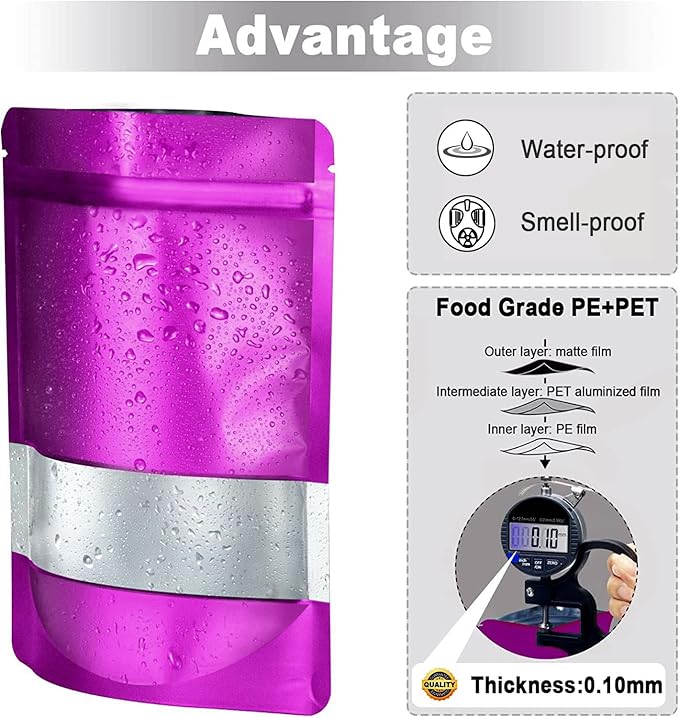 5.9"x8.6" 120pcs Mylar Bags for Food Storage, Smell Proof Bag - Image 5