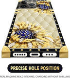 Compatible with iPhone 13 Pro Max Case, Sunflower Diamonds Leather Luxury - Image 5