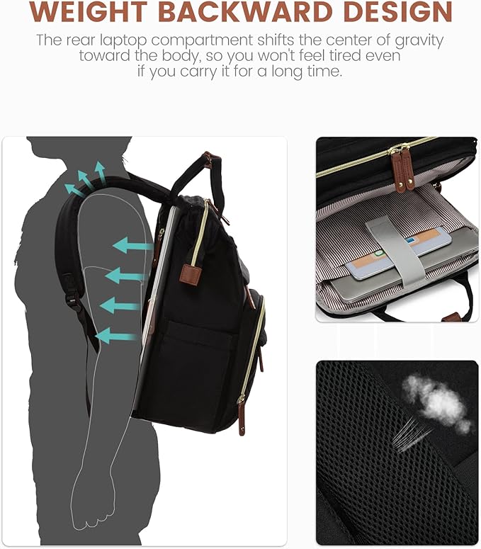 LOVEVOOK Laptop Backpack for Women, 15.6'' Waterproof Nurse Bag Teacher Work - Image 5
