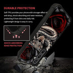 for Samsung Galaxy S23 FE Case, Entwined Rose Snake Pattern Graphic Design Girl - Image 4