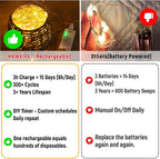 HXWEIYE Rechargeable Fairy Lights Battery Operated, DIY Timer & 8 Modes - Image 7