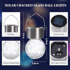 Solpex Hanging Solar Lights Outdoor, 8 Pack Decorative Cracked Glass Ball Light - Image 7