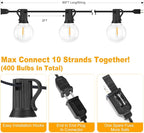 Bosceos 80FT Outdoor G40 LED Globe String Lights Dimmable Waterproof - Image 6