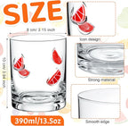 Skylety 2 Pcs Grapefruit Icon Juice Glasses Fruit Drinking Cups Retro Old - Image 2