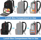 MATEIN Mens Backpack with Lunch Box, Sturdy Padded 17 Inch Laptop Backpack - Image 3