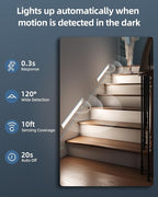 17" Under Cabinet Lights, Motion Sensor Light, Wireless Closet Lights, 3 Color - Image 3