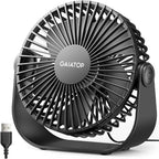 Gaiatop USB Desk Fan, 3 Speeds Strong Airflow, 5.5 Inch Portable 90° Rotate by GAIATOP