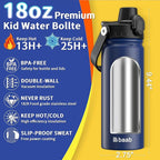 baab 18oz Kids Water Bottle, Insulated Kids Water Bottle - Image 2