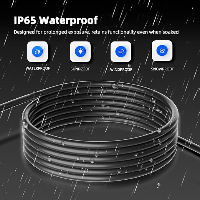 200 FT Outdoor Extension Cord Waterproof, 3-Prong Power Cord, 16 AWG SJTW - Image 4