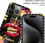 Compatible with iPhone 16 Pro Max Case, Queen Lip Crown Leopard Print Luxury - Image 4