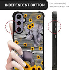 for Samsung Galaxy S24 S25 Case, Cute Little Elephant Sunflower White Line Art - Image 6