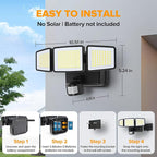 UME Battery Powered Motion Sensor Outdoor Lights 302 LED 1800LM, IP65 - Image 6