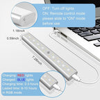 Remote Control RGB Lights Under Cabinet Lighting Rechargeable, 48-LED Wireless - Image 5