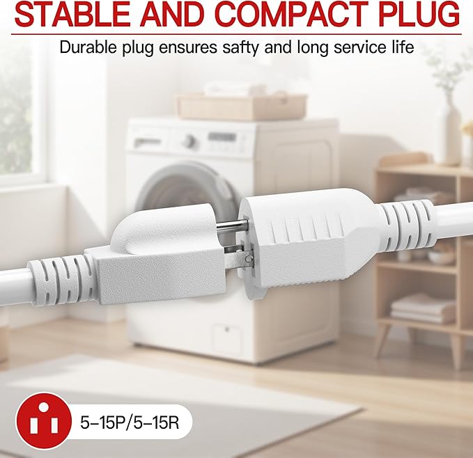 16/3 Short Extension Cord 20 FT 2 Pack, Indoor 3 Prong Power Cable, Suitable - Image 5