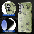 for Samsung Galaxy S24 Case, HL2 Grass Cat Hybrid 2 Layer Hard Shell Silicone - Image 4
