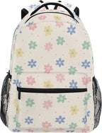 Wamika Daisy Flowers Kids Backpack Floral Orange Chamomile School Backpacks by Wamika