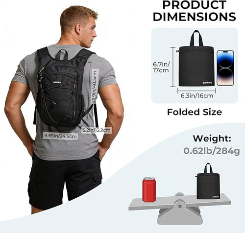 13L Small Hiking Backpack for Women Men, Lightweight Foldable Day pack - Image 2