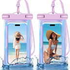 Up to 8.3" 2 Pack Iridescence Universal Waterproof Phone Pouch, Large Phone by Famoby