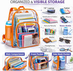 K-Cliffs Large Transparent Backpack Clear Heavy Duty School Bag Durable Student - Image 7