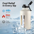 KXIAOCHEN Insulated Water Bottle, Stainless Steel Water Bottle, 2 Lids - Image 2