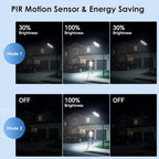 2 Pack Solar Street Lights Outdoor Waterproof 6500K 13000LM LED Solar Flood - Image 2