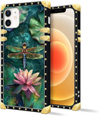 Compatible with iPhone 11 Case, Colourful Dragonfly Pink Lily Pads Luxury - Image 2