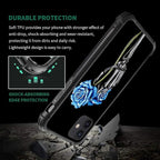for iPhone 11 Case, Skeleton Holding Blue Rose Pattern Graphic Design Girl Boy - Image 4