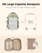 LOVEVOOK 40L Travel Backpack for Women & Men, Airline Approved Carry On Luggage - Image 8