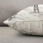 TKS MITLAN Mountain Ski Lift Pillow Cover 18x18 inch Sketch White Wintertime - Image 6