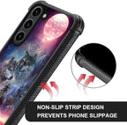for Samsung Galaxy S23 Plus Case, Star Two Wolfs Howling Pattern Graphic Design - Image 3