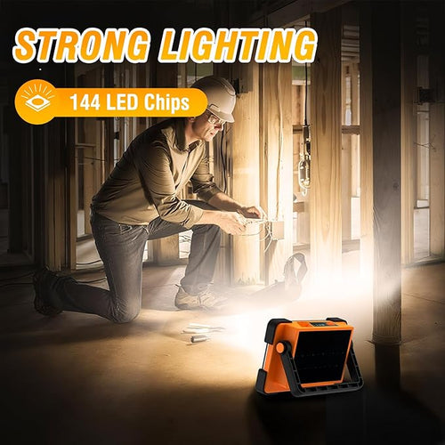 120W Solar Rechargeable Work Light, 144 LED 10000LM Led Work Light - Image 2