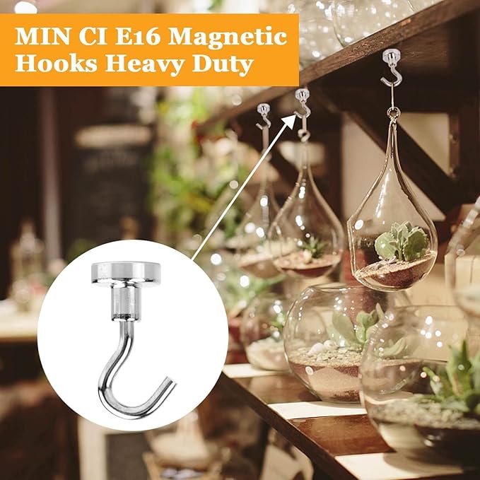20Pack Magnetic Hooks, 35lb+ Strong Magnetic Hooks Heavy Duty Rare Earth - Image 6