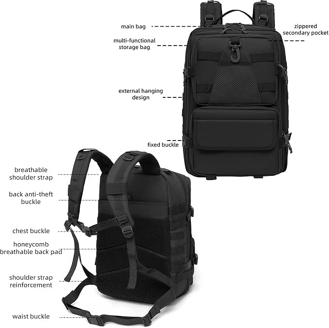 aiGear 50L Military Tactical Backpack 3 Days Assault Pack Large Day Backpack - Image 4