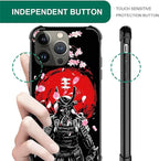 for iPhone 13 Pro Max Case, Sakura Japanese Samurai Pattern Graphic Design Girl - Image 4