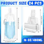 Teenyyou 24 Pack Collapsible Water Bottles Bulk 16oz Foldable Water Bottles - Image 2