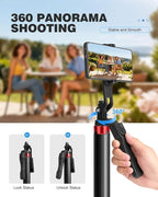 71" Phone Tripod Selfie Stick for iPhone/Android/Camera, Cell Phone Tripod Stand - Image 6
