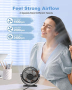 TriPole Desk Fan 2 Pack Black USB Powered Small Portable Fan, 3 Speeds - Image 3